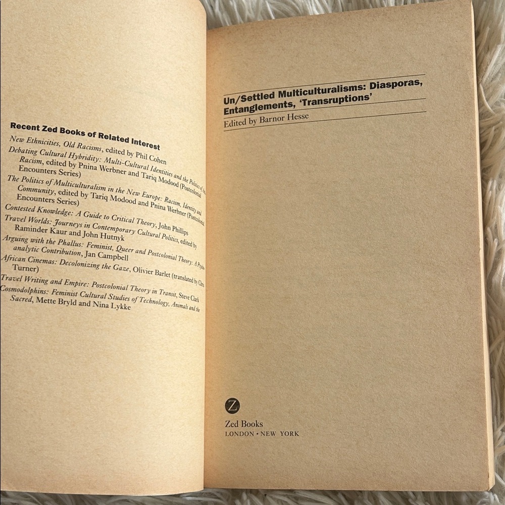 Un/settled Multiculturalisms Book, edited academic collection, 2000 - Picture 6 of 8